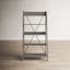 Roanoke 68" Grey Solid Wood Ladder Bookcase