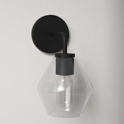 Rooks Single Light Glass Steel Dimmable Armed Sconce