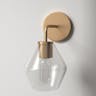 Rooks Single Light Glass Steel Dimmable Armed Sconce