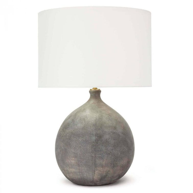 Regina Dover 17" Brown Ceramic Table Lamp with Linen Shade