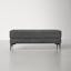 Lennie 48" Grey Faux Leather and Black Rectangular Bench