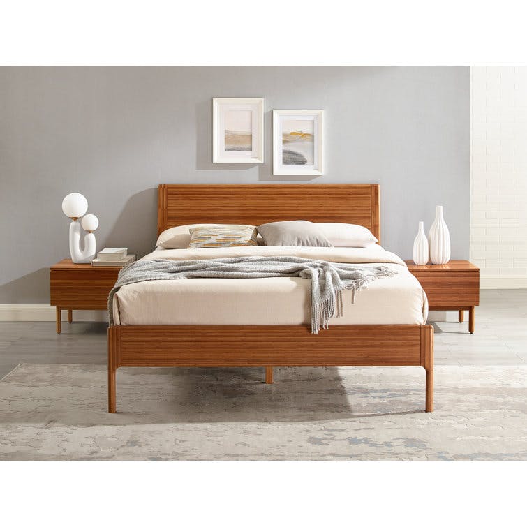 Benicio King Amber Solid Wood Platform Bed
