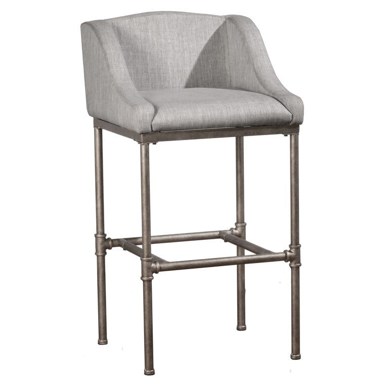 Molly 26" Silver Gray Upholstered Counter Height Barstool
