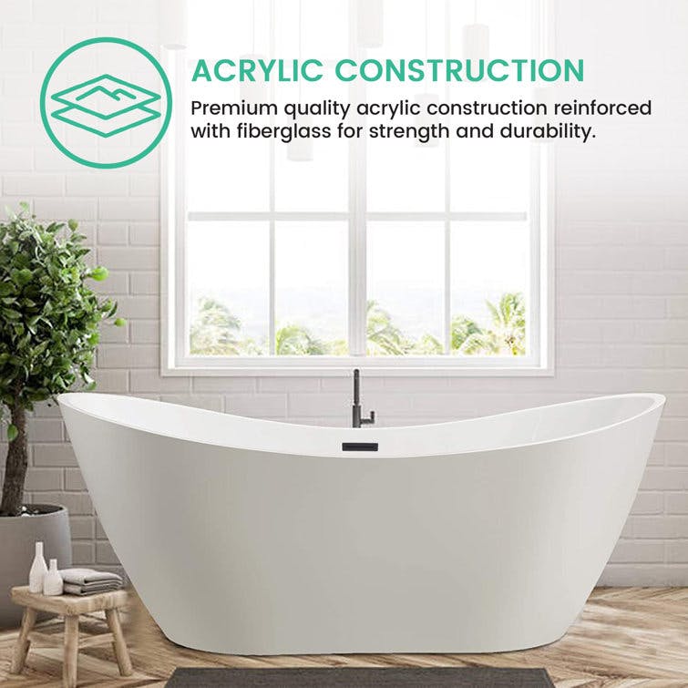 Luxurious Serenity 71'' Acrylic Freestanding Soaking Tub