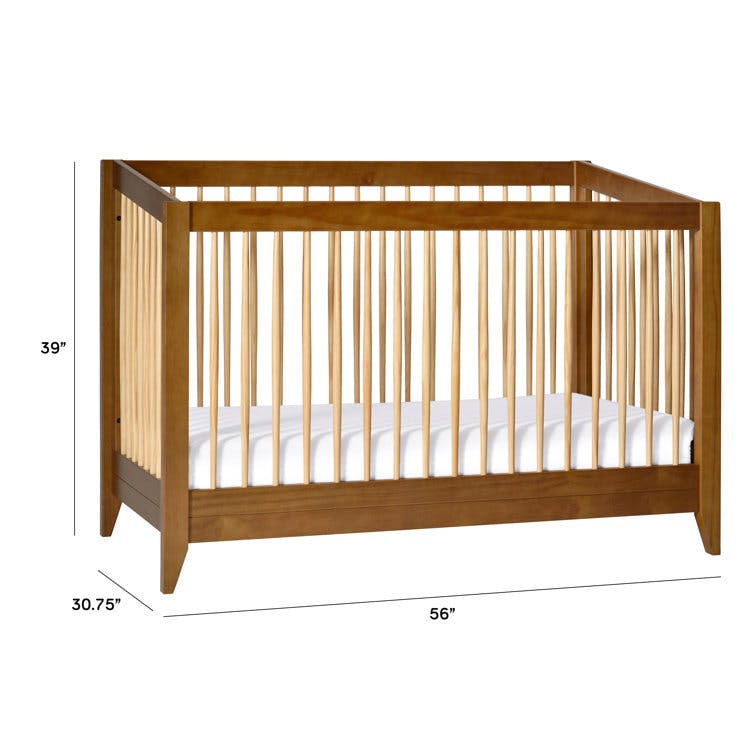 Sprout Chestnut and Natural 4-in-1 Convertible Crib