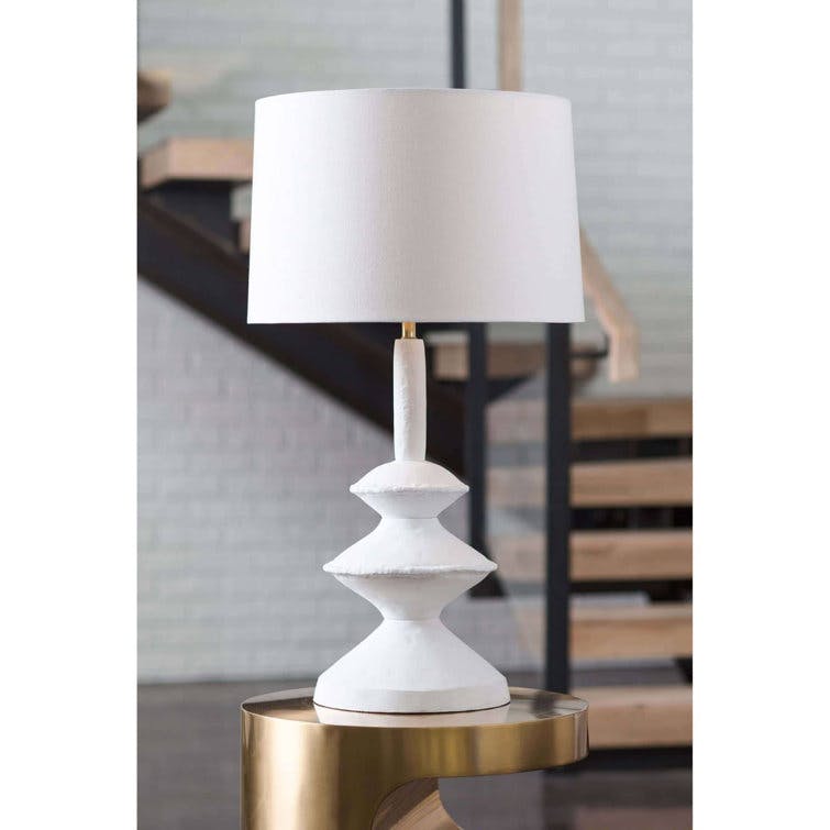 Regina Andrew Hope Modern Classic White Aluminum Linen Shade Table Lamp