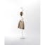 Modern Freestanding White Steel Coat Rack with Wooden Accents