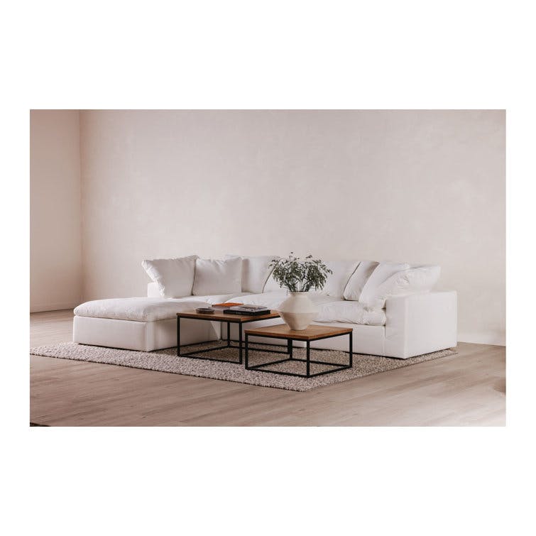 Jacques Large Cream Performance Fabric Sectional Sofa