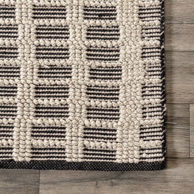 Arvin Olano x Rugs USA Parker Check Textured Ivory Area Rug