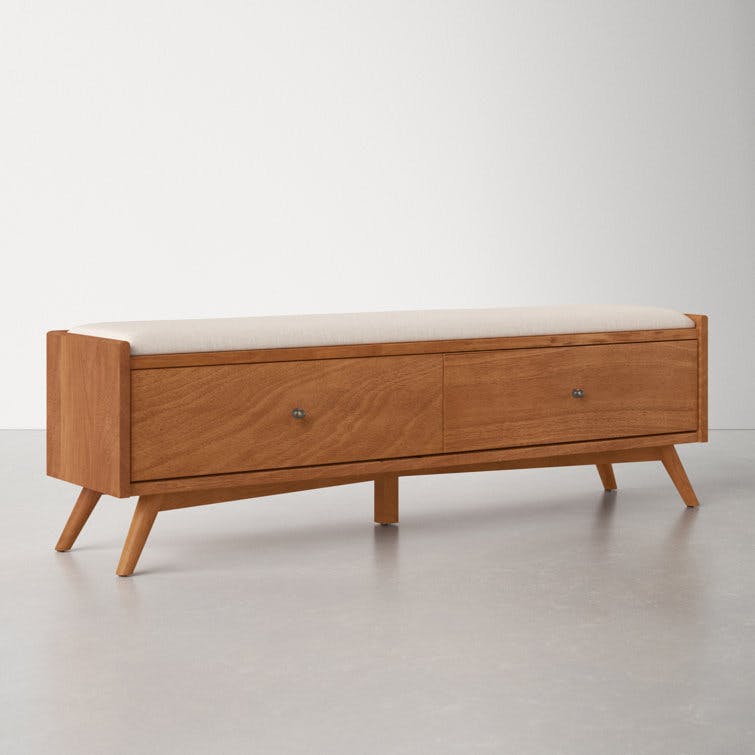 Williams Upholstered Wood Drawer Storage Bench
