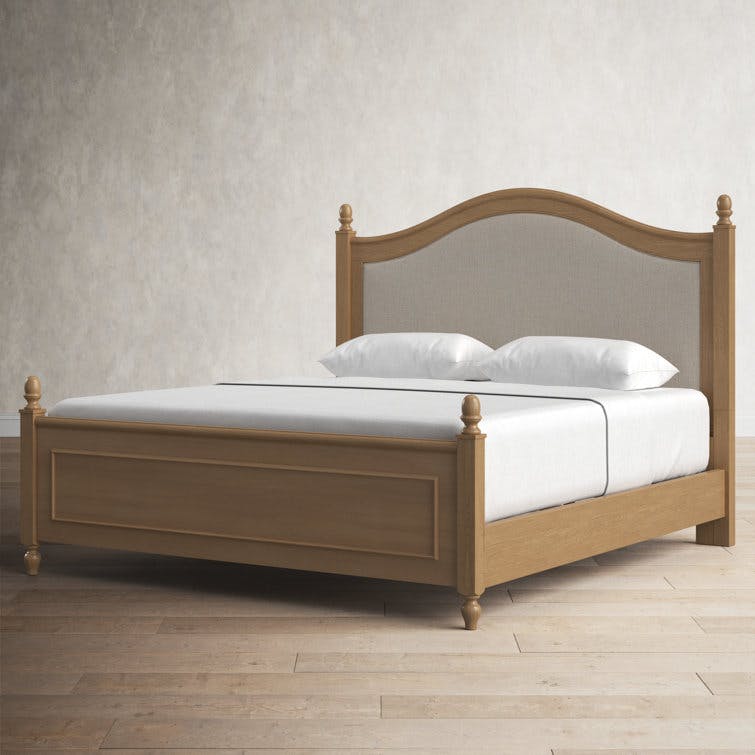 Penelope Arched White Upholstered King Bed