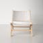 Denman White and Natural Genuine Leather Side Chair
