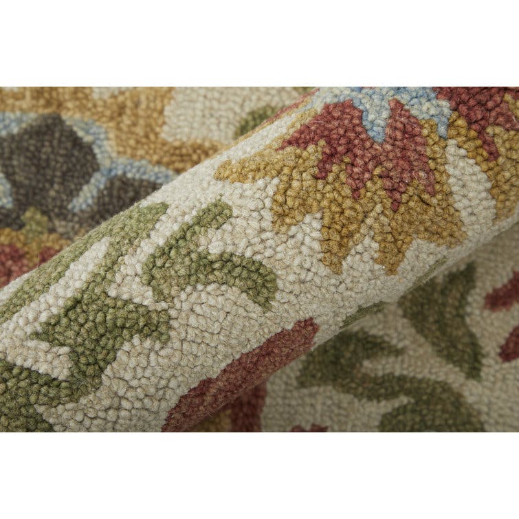 Broaderick Hand Tufted Red/Yellow/Green Rug