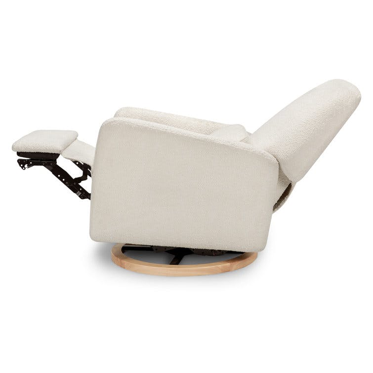 Ubabub Arc Modern Ivory Boucle Electronic Recliner Swivel Glider with USB port