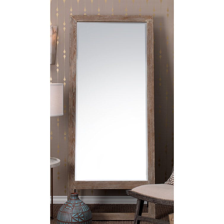 Austere Gray Washed Leaning Floor Mirror