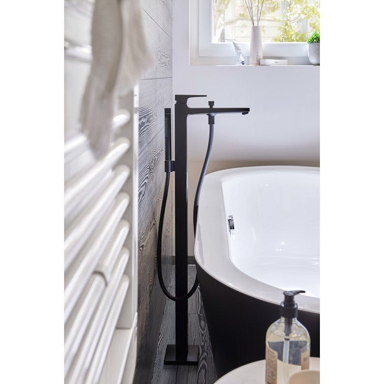 Metropol Single Handle Floor Mounted Freestanding Tub Filler with Hand Shower