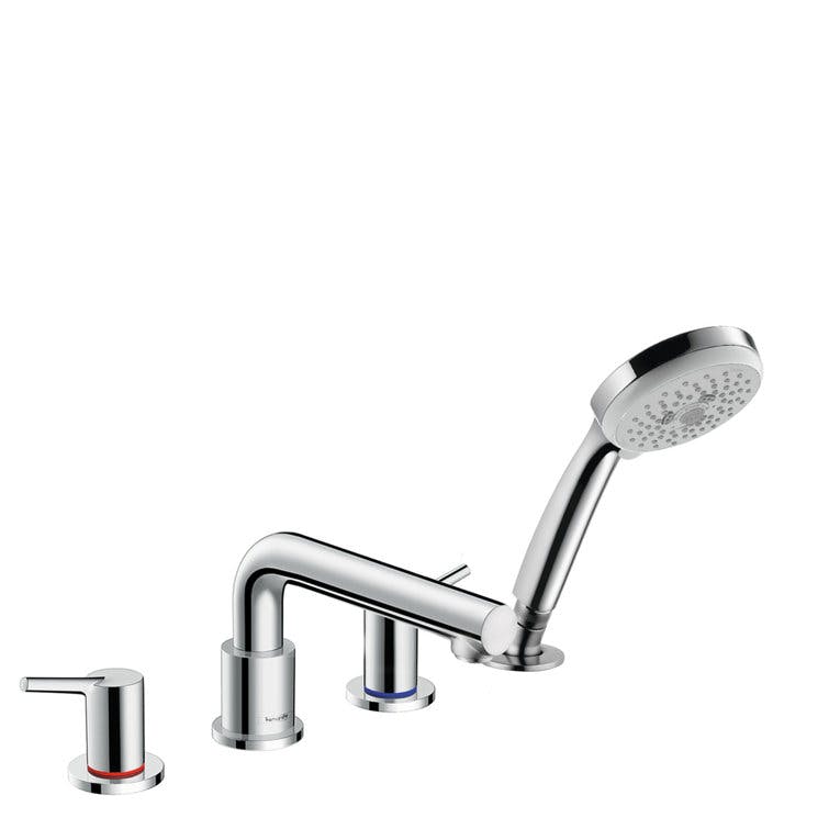 Talis S Double Handle Deck Mounted Roman Tub Faucet Trim with Diverter and Handshower