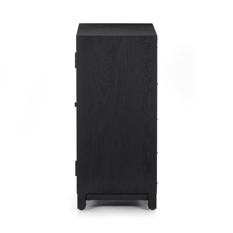Carly 35" Black Solid Oak Wood Display Cabinet