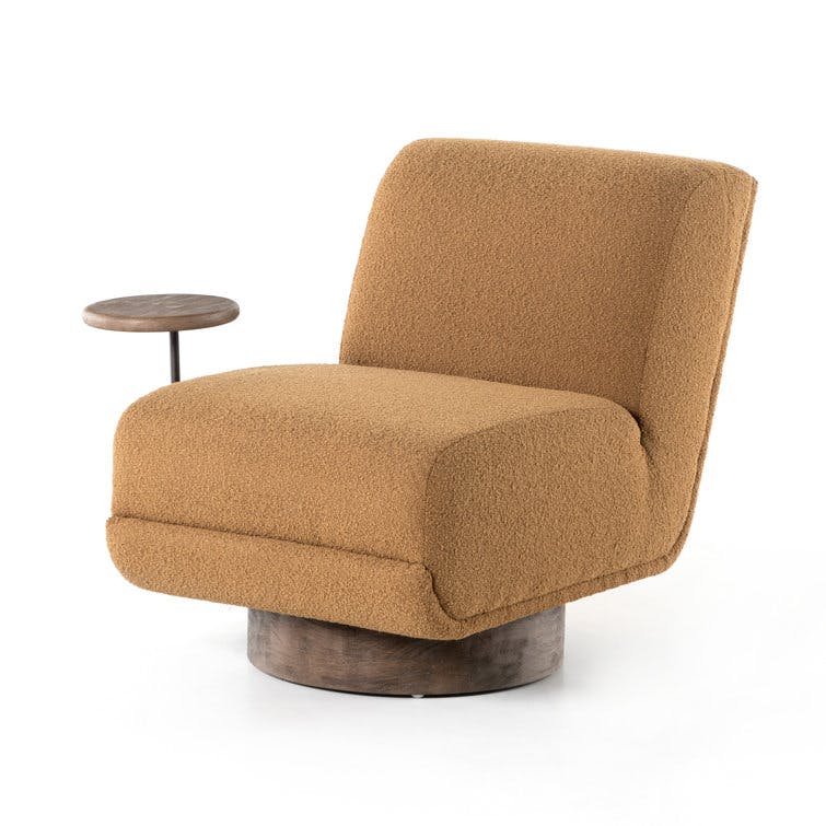 Autumn Brown Upholstered Swivel Living Room Chair