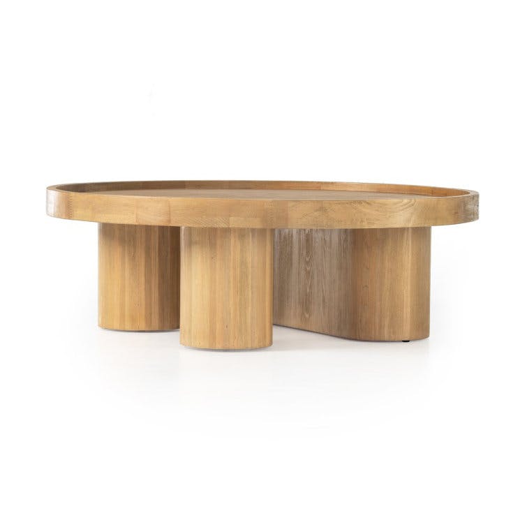 Skyler Rustic Lodge Natural Wood Round Coffee Table