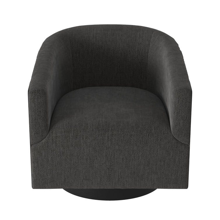 Donovan Charcoal Upholstered Swivel Barrel Chair