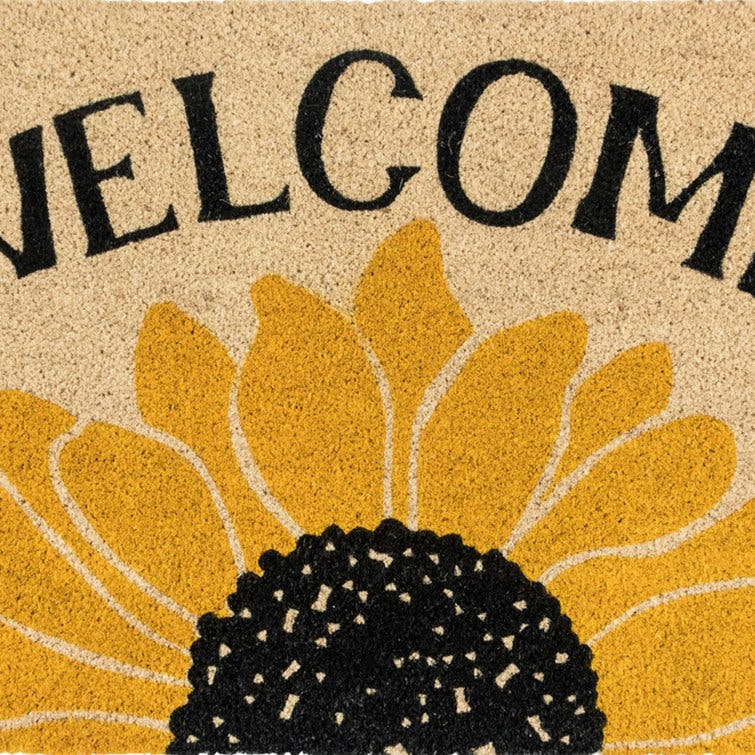 Sunflower Sunday Morning 24"x36" Coir Welcome Doormat