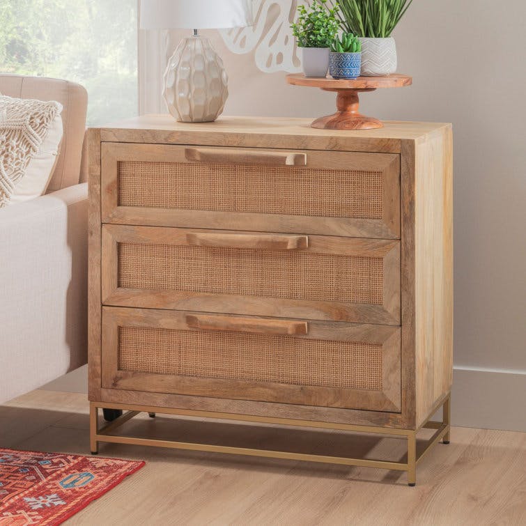 Leanne 30" 3-Drawer Solid Wood Dresser