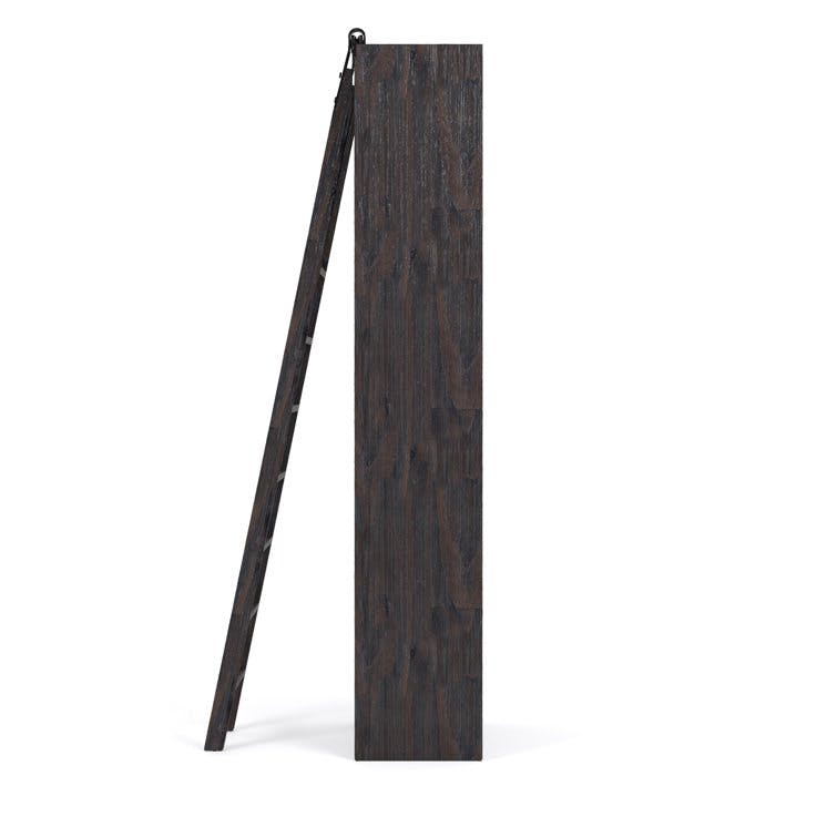 Bane Dark Chocolate Pine Wood Ladder Bookcase