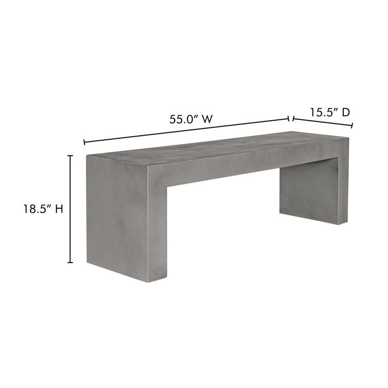 Magen Grey Concrete Indoor/Outdoor Bench