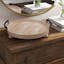 Lucia 15" Rustic Finish Round Wooden Footed Tray