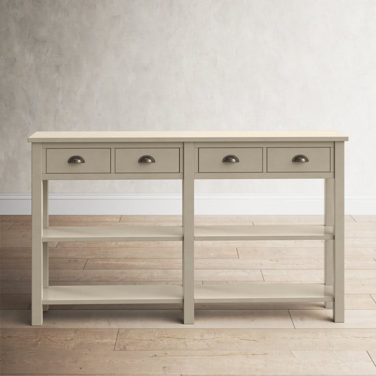 Pluto 60" Cream Console Table with 2 Shelves