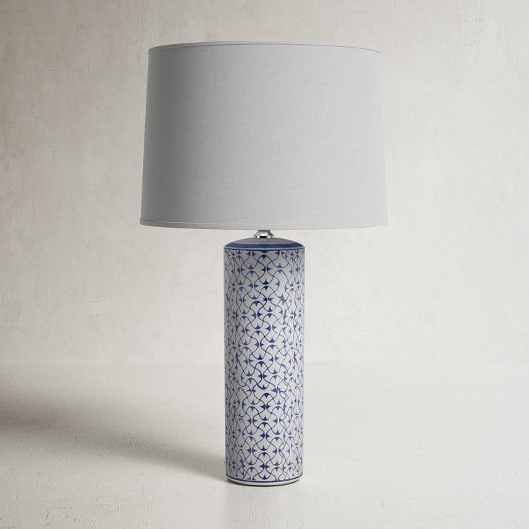 Una Blue Ceramic Table Lamp