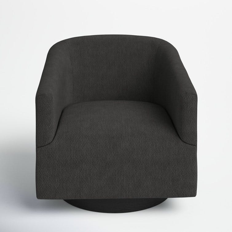 Donovan Charcoal Upholstered Swivel Barrel Chair