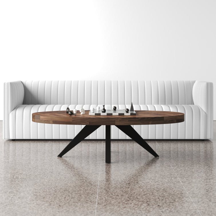 Carlo Oval Cappuccino Solid Wood Rustic Coffee Table