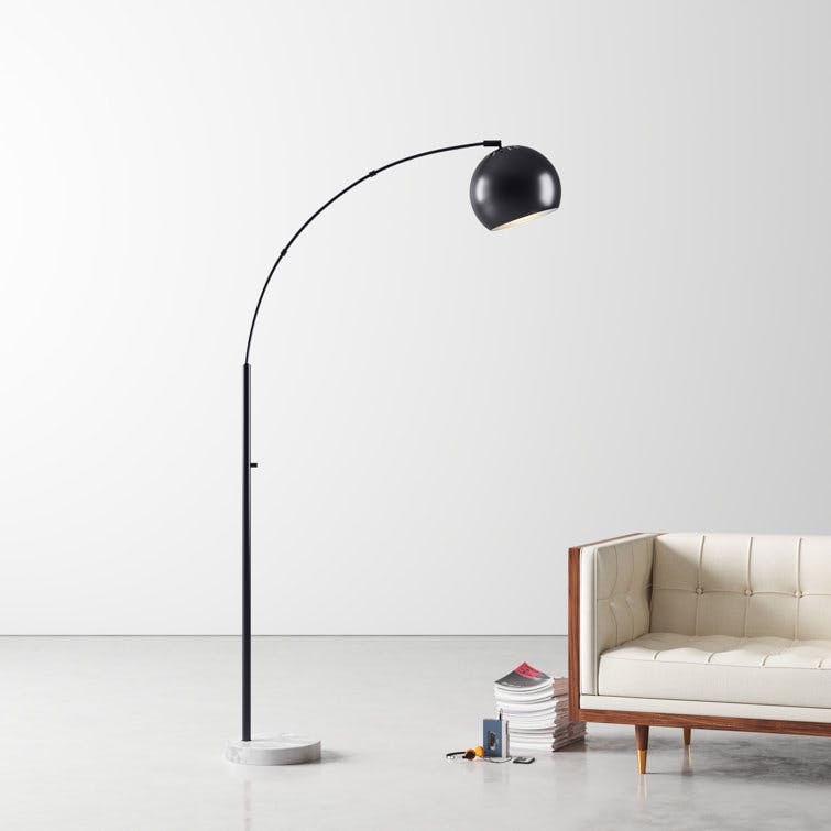 Georgia 78" Black Dimmable Arched Floor Lamp