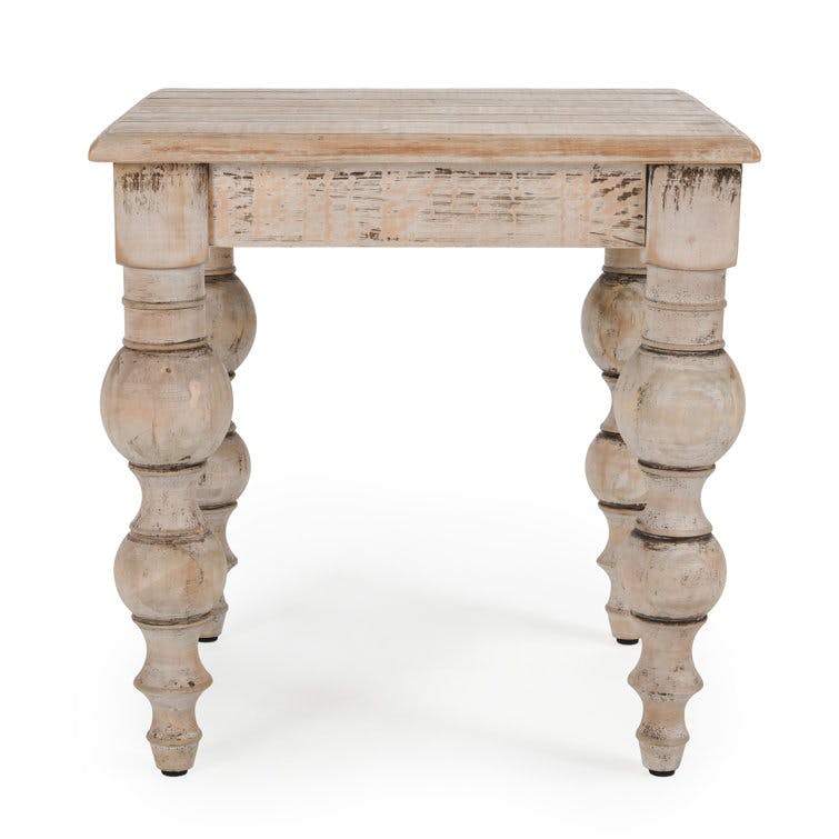 Bander 24'' Square Reclaimed Pine End Table in Rustic Brown