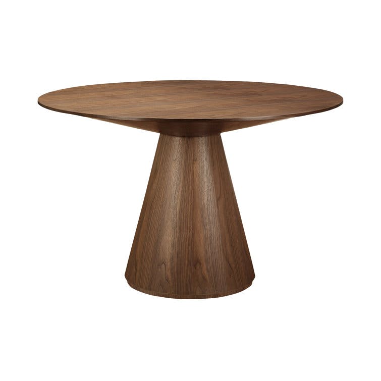Royale 47" Round Walnut Dining Table for Eight