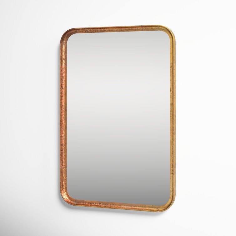Reese Gold Leaf Rectangular Metal Wall Mirror