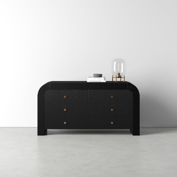 Baxley 32" Black 6-Drawer Wood Dresser