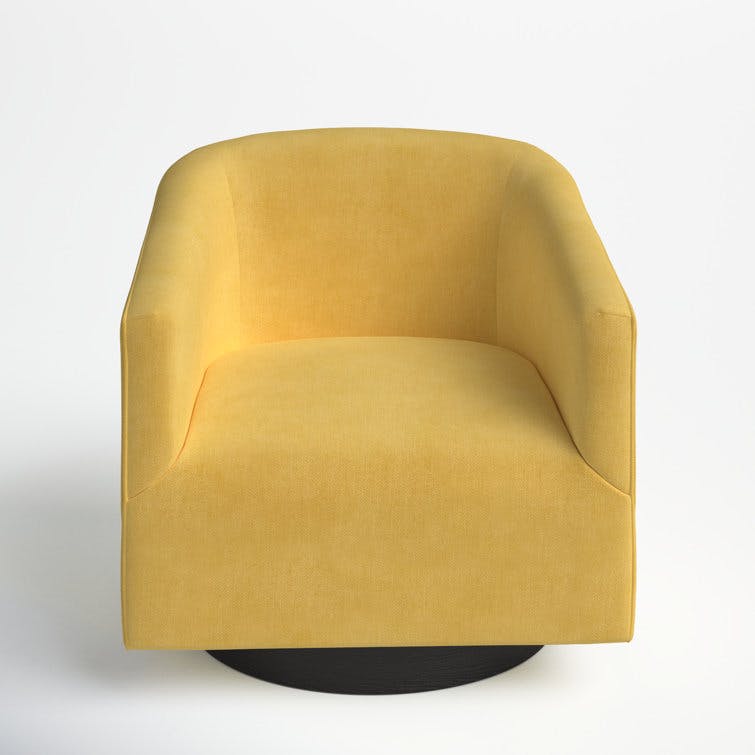 Donovan Upholstered Goldenrod Swivel Barrel Chair