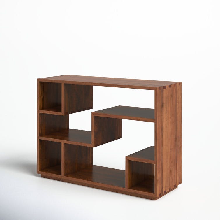 Market 24"H x 33"W Solid Wood Geometric Bookcase
