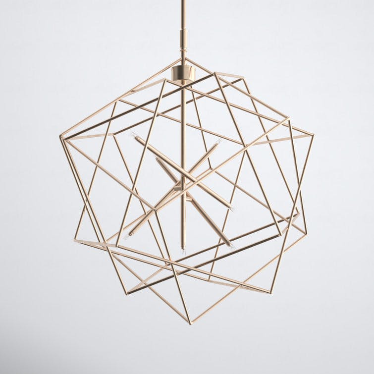 Ezo French Gold 7-Light Geometric Metal Pendant
