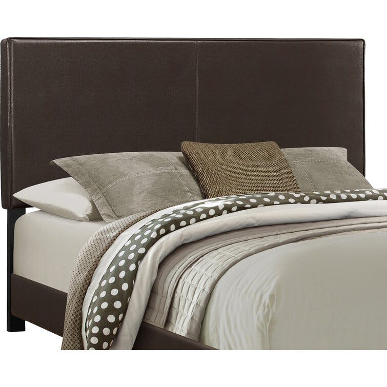 Engelhard Queen Size Brown Upholstered PU Leather Platform Bed