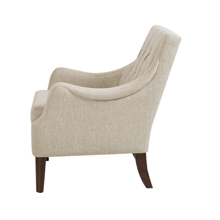 Anatonia Cream Button Tufted Upholstered Wingback Chair