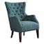 Lilith Teal Button Tufted Wingback Accent Chair