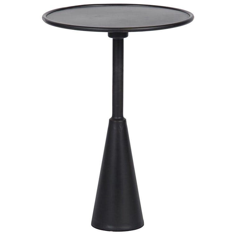 Arashi 24.5"H Matte Black Round Side Table