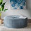 Christopher Tufted Blue Oval Polyester Cocktail Ottoman