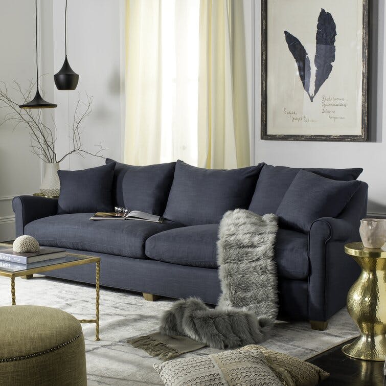 Chaketa 104" Navy Blue Upholstered Sofa