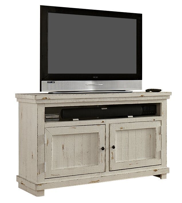 Wolferstorn 54" Distressed White Media Console
