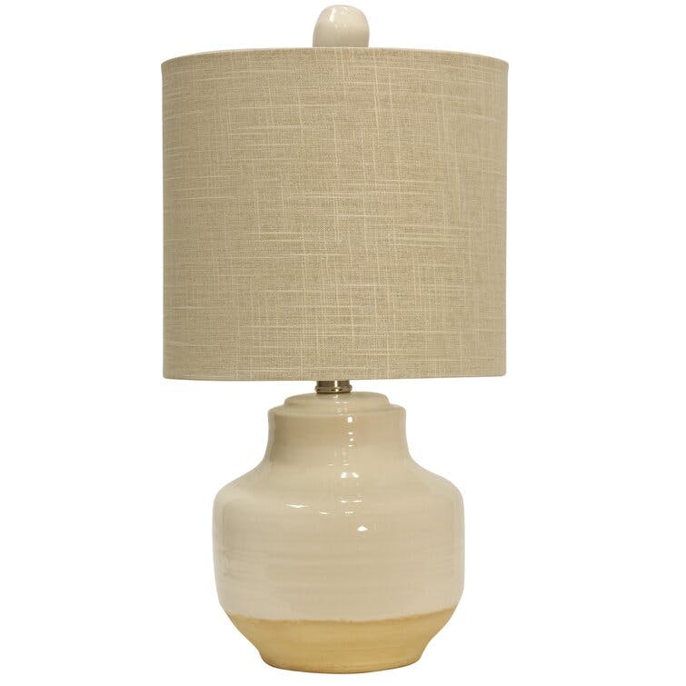 Cliffside Cream Ceramic Table Lamp with Beige Shade